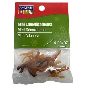 ArtMinds Mini Embellishments Decorations‎ Adornos Reindeer 4 pc Craft Supplies